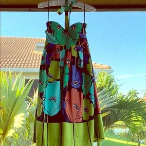 Anthropologie Floral Halter Dress